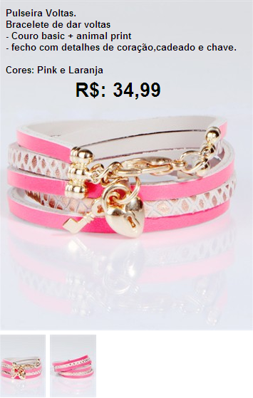 Pulseira Voltas pink